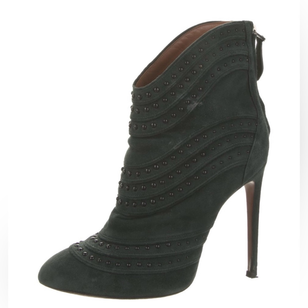 Alaïa Suede Ankle Boots. Green. Size 7/IT 37 Good condition.